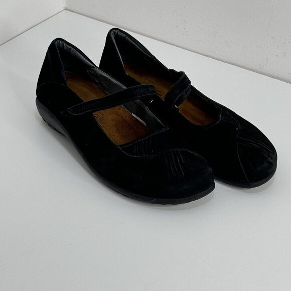 Naot Mary Jane Comfort Black Suede Leather Trim Size 38 (7-7.5) - Picture 3 of 8
